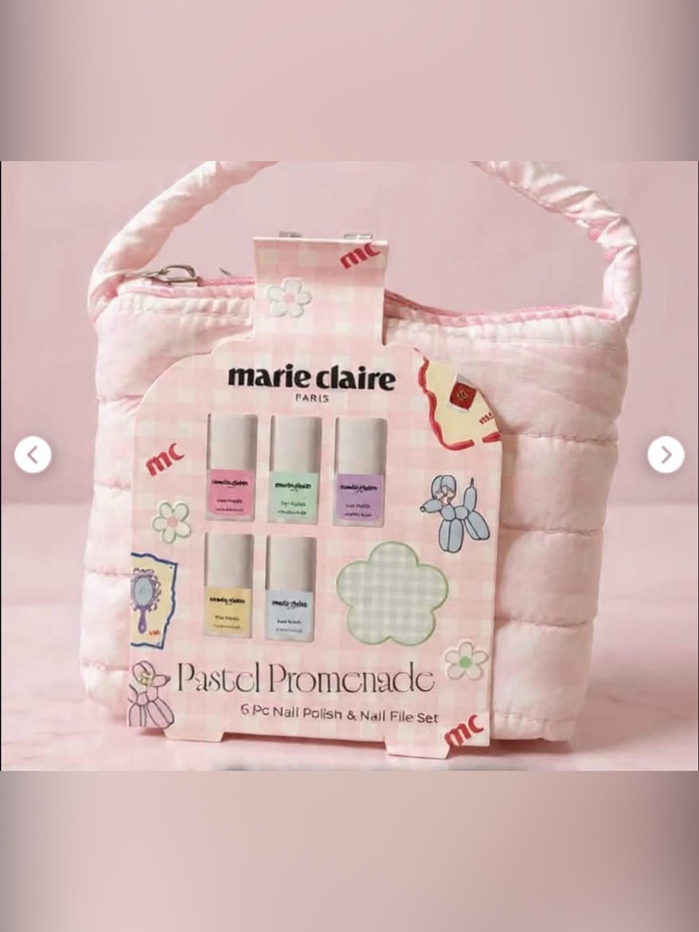 marie claire 6 Nail Polish Set w/ file and bag